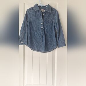 Cat & Jack Blue Button Down Shirt Relaxed Fit